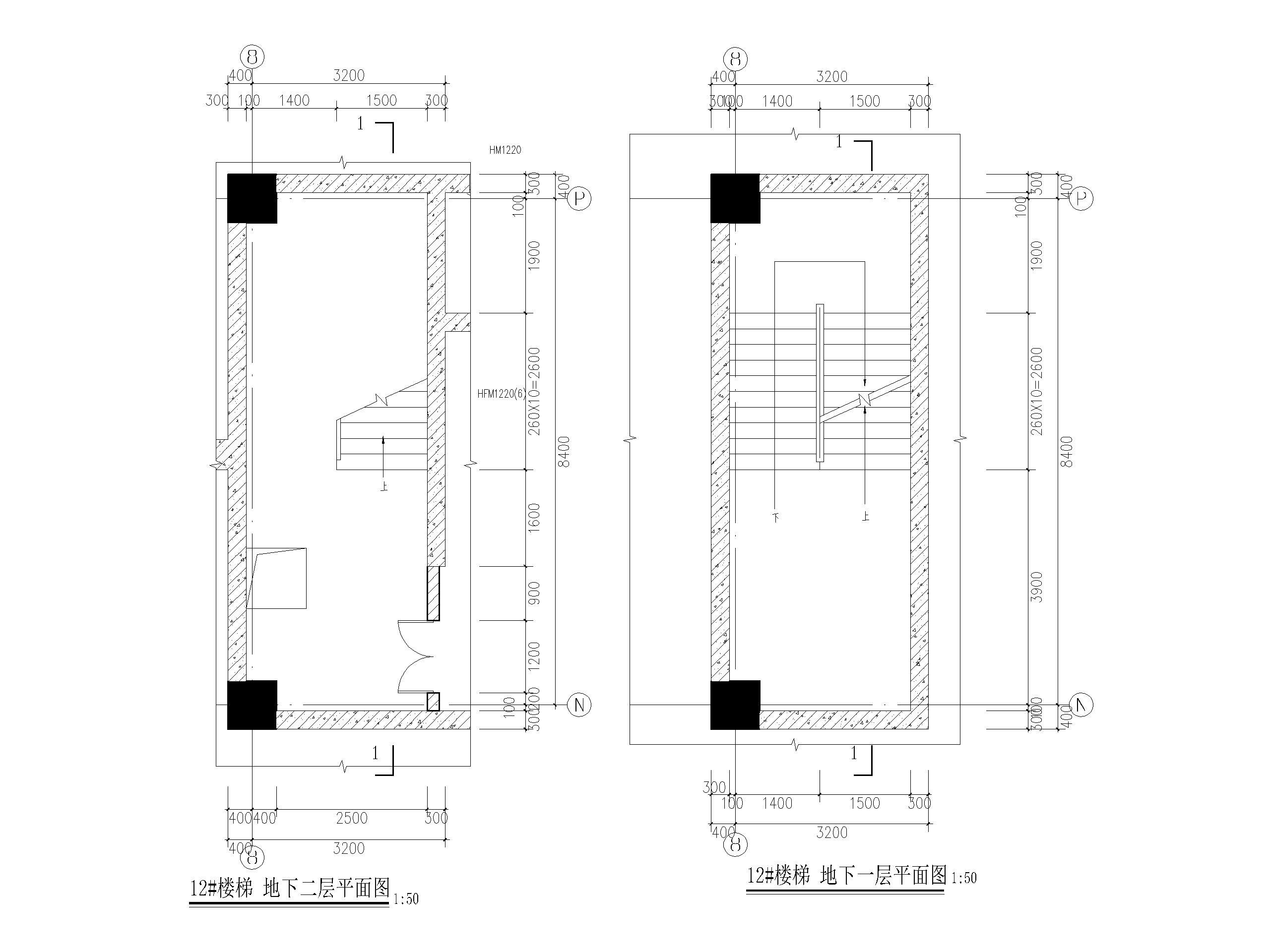 人防主要出入口楼梯大样图（CAD）