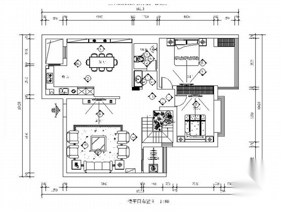 某豪华精品双层别墅室内装修施工图（含效果）