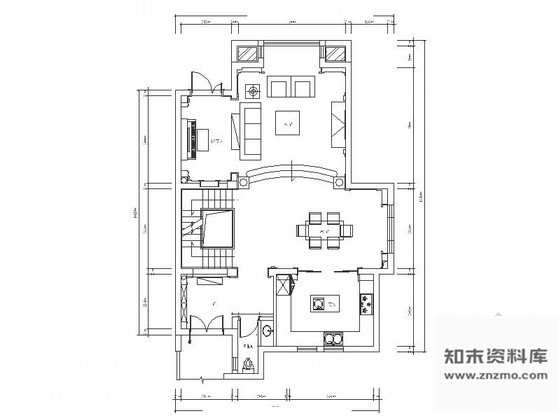 施工图江苏精品风景区高贵典雅欧美风格混搭联体别墅装修室内设计施工图含效果