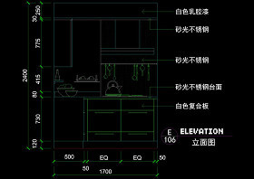 厨房剖面cad图块