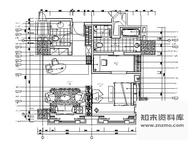 图块/节点五星酒店套房平面图Ⅳ