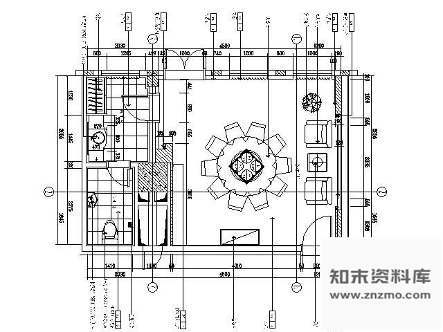 图块/节点餐厅小包间平面图