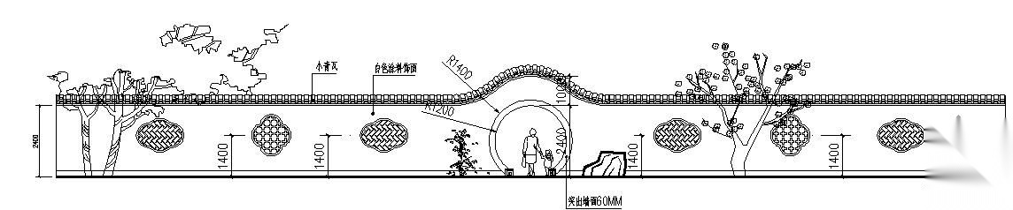 中式古典围墙施工大样