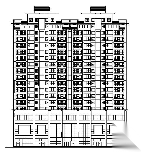 阳光公寓某十九层商住楼建筑方案图