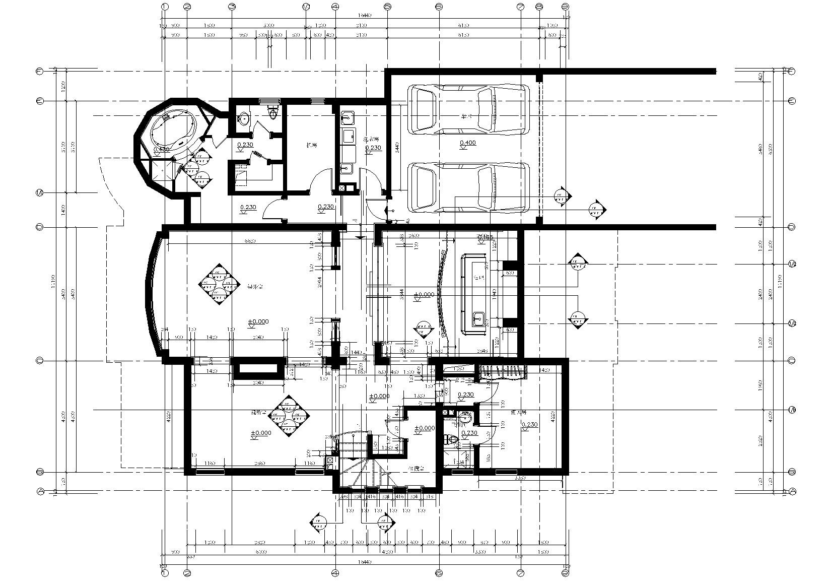 [上海]上海浦东新区东郊花园丨CAD施工图 平层