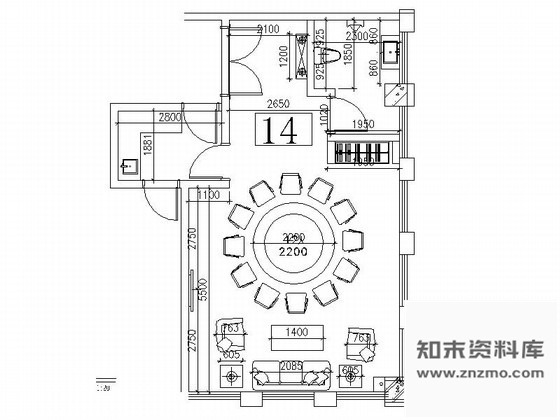 施工图时尚会所包间室内装修图⒉