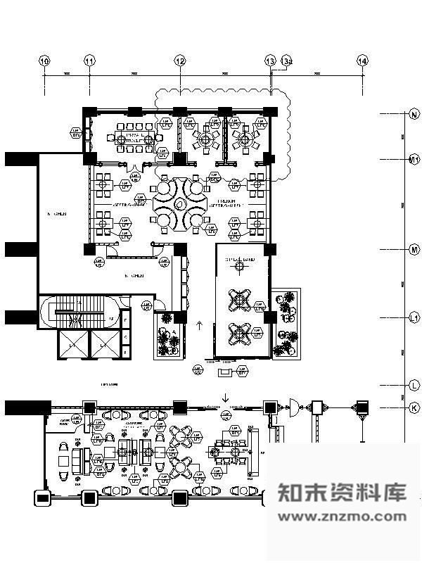 施工图英文法式餐厅及雪茄吧施工图含效果