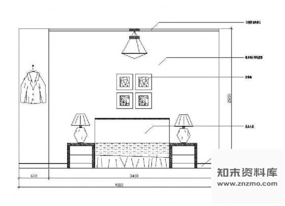 图块/节点床头墙面立面图块32