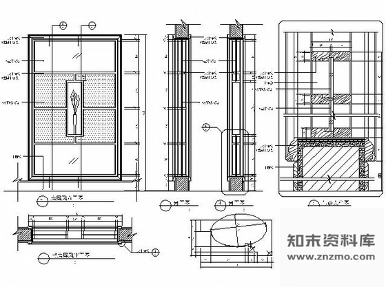 图块/节点样板间书房屏风详图