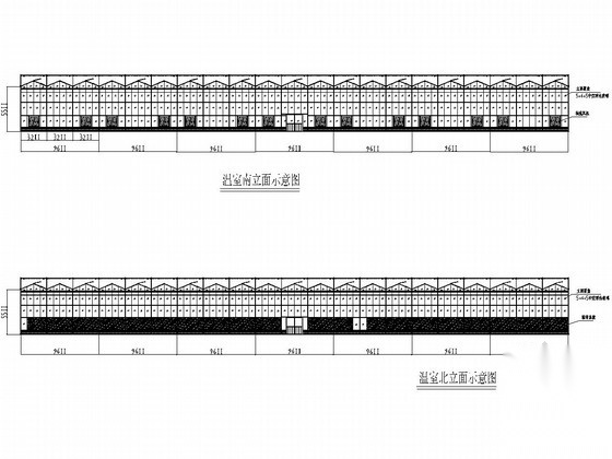 玻璃智能连栋温室大棚施工图