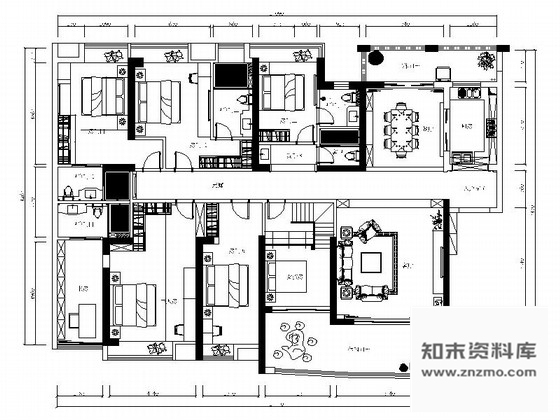 施工图广东原创精品豪宅中欧混搭七居室样板间装修施工图含效果 别墅