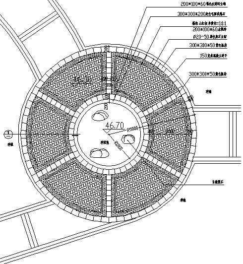 圆形广场铺装详图