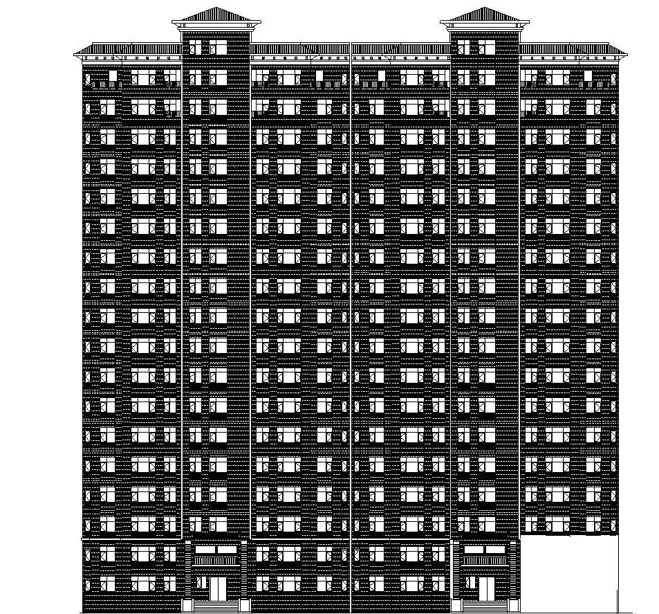 [宁夏]高层塔式砖混结构住宅小区施工图（含商业、会所...