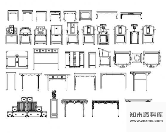 图块/节点中式家具图块