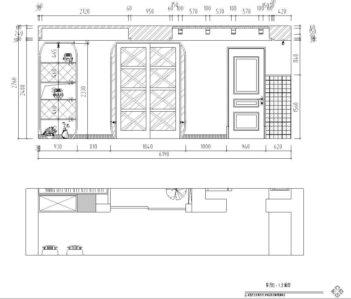 某东南亚风格住宅室内装修施工图（含效果图） 平层