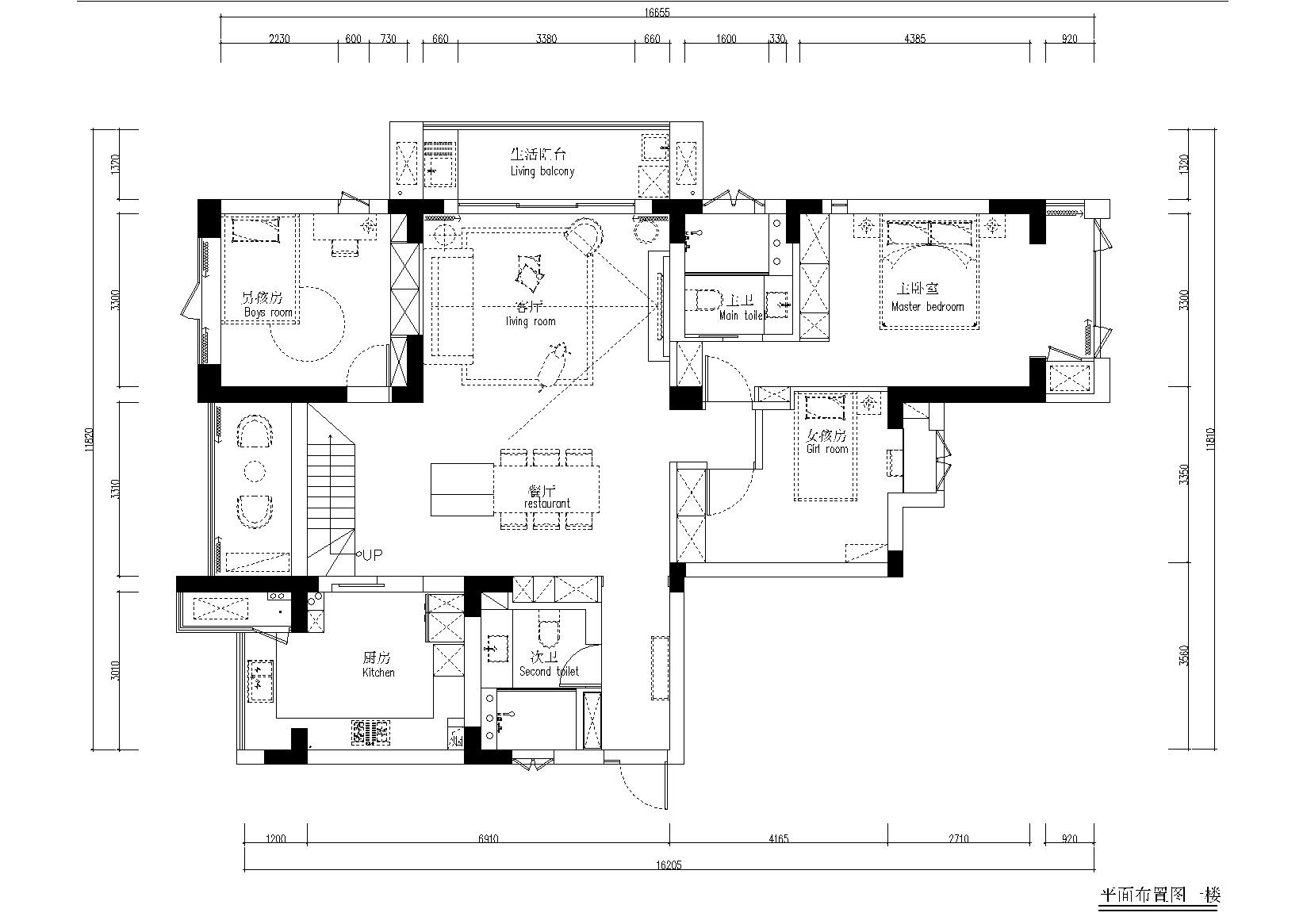 [浙江]245㎡杭州现代简约住宅施工图_效果图 平层