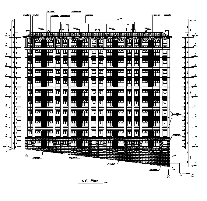 [深圳]高层倾斜地面住宅及配套公建建筑施工图（含多栋及...