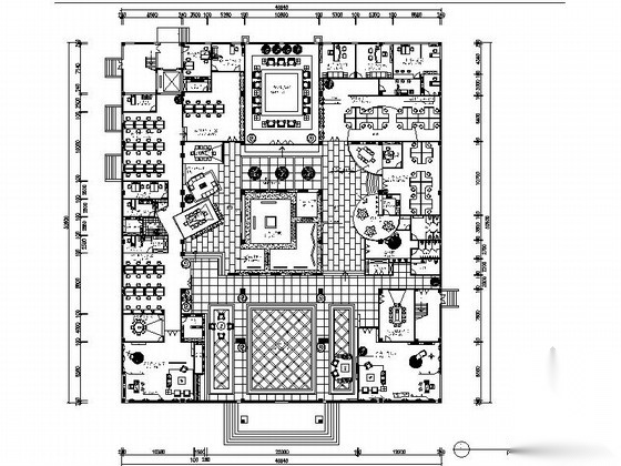 [温州]设计工作室设计简欧风格商业办公空间施工图（含效...