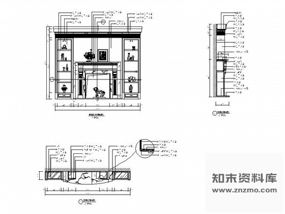 图块/节点欧式餐厅背景墙1立面详图