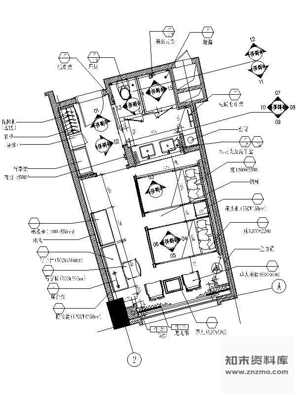 施工图珠海某国际酒店D型样板房施工图