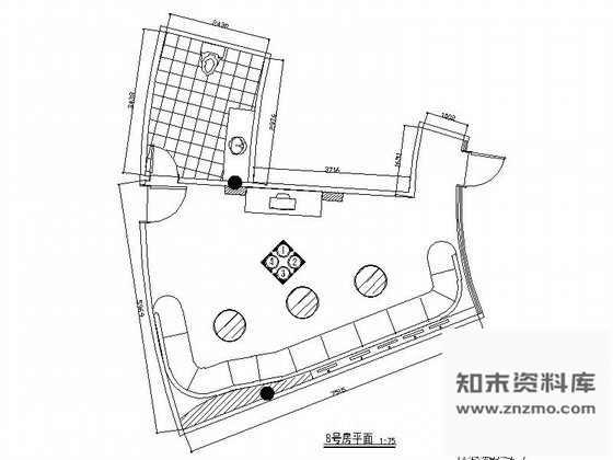 施工图夜总会八号包厢室内装修图