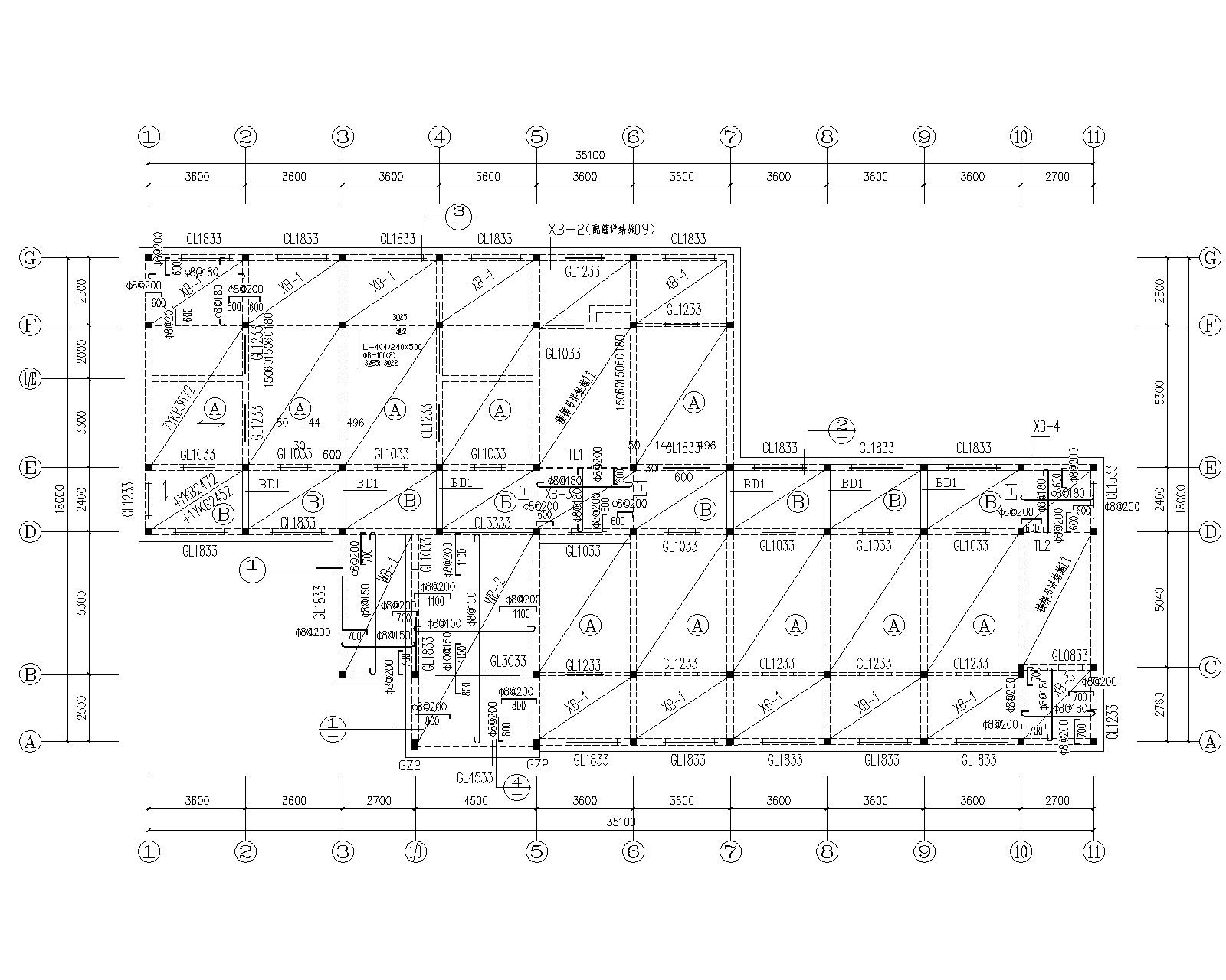 某五层砖混结构宿舍施工图(CAD)