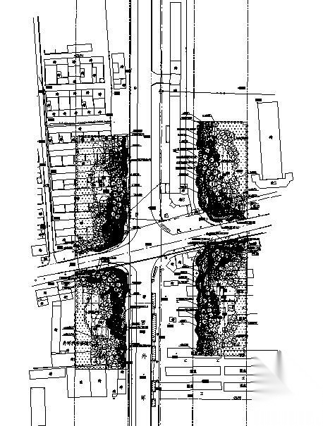 唐山市某道路节点绿化设计图