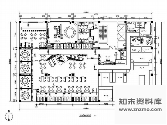 施工图五套优雅豪华西餐厅室内装修图