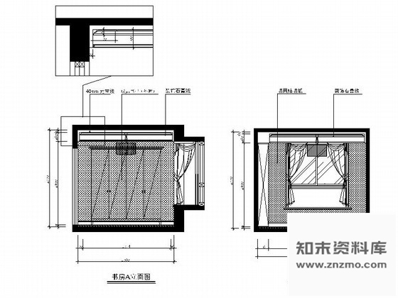 图块/节点温州某简约四居室书房立面图