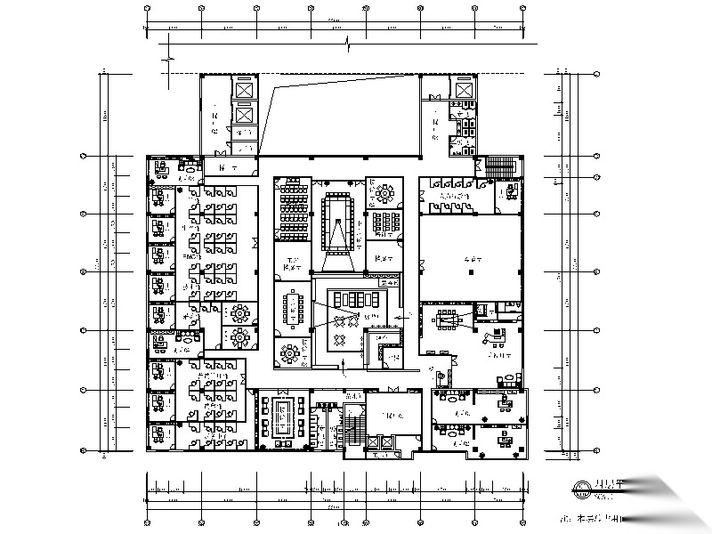 科技办公室内装修设计施工图（含效果图）