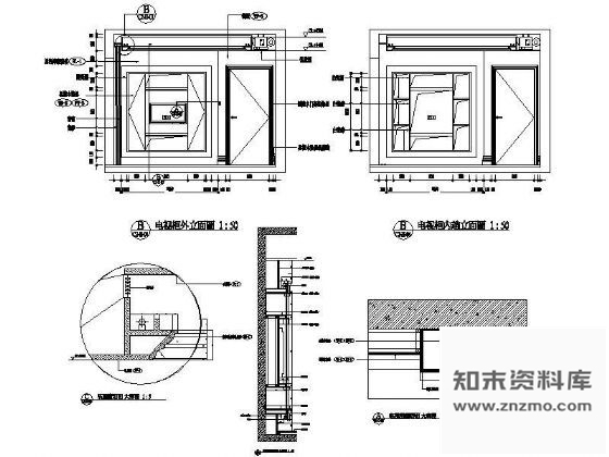 图块/节点电视机柜详图 柜类