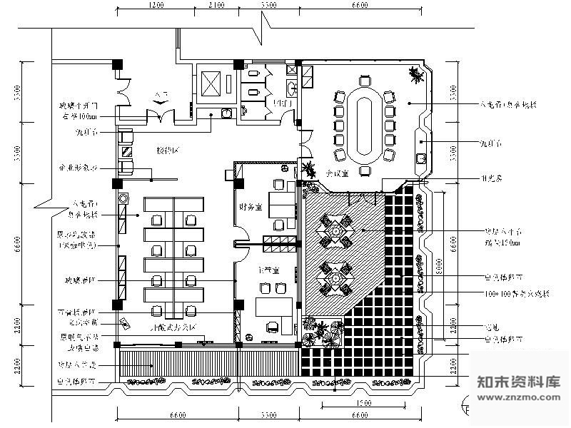 施工图青岛某房地产公司办公室装修图