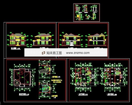 小别墅建筑 效果图  施工图