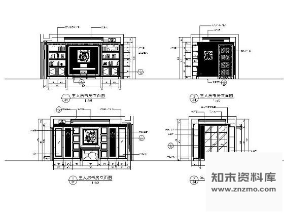 图块/节点欧式主人书房立面图