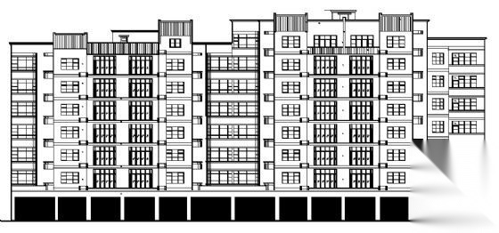 合江县滨江路上段一期工程商住楼建筑施工图