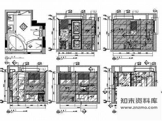 样板房主卫装修详图 施工图