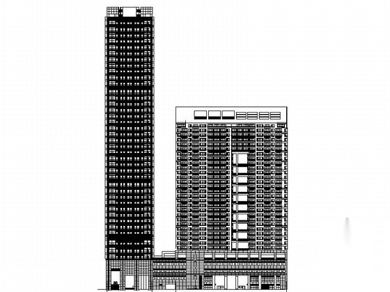 [深圳]160米筒体框架结构行政办公楼建筑施工图（近百张...