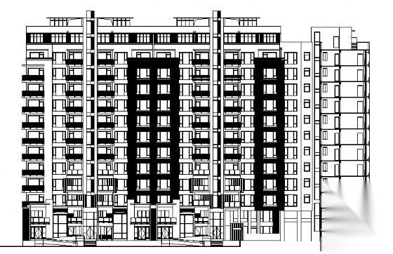 万科某超十一层住宅楼建筑方案图