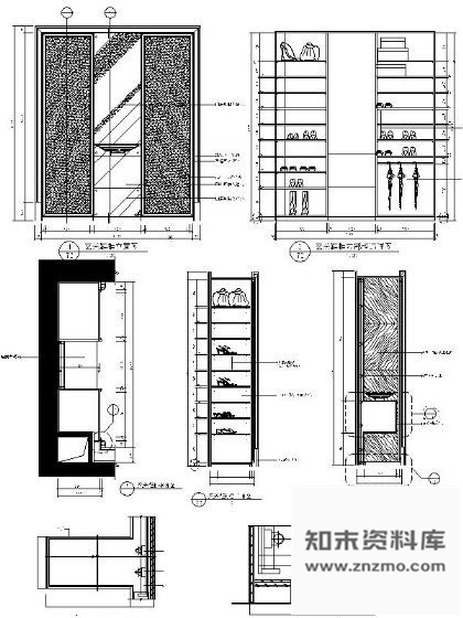 图块/节点木制玄关鞋柜详图 柜类