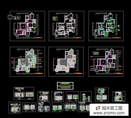 四房两厅高档住宅装饰施工图 平层