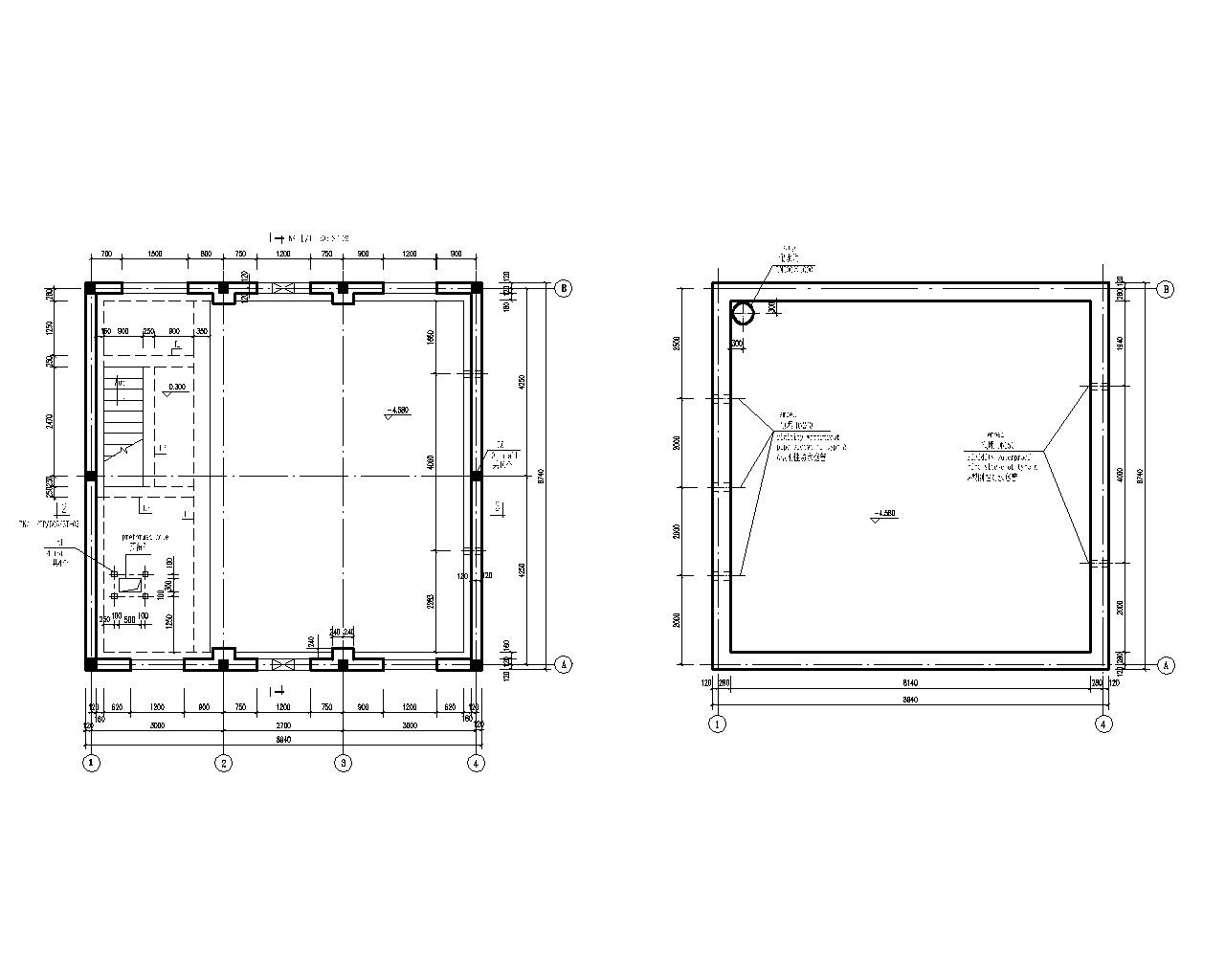 送水泵房混凝土结构施工图（CAD） 混凝土节点