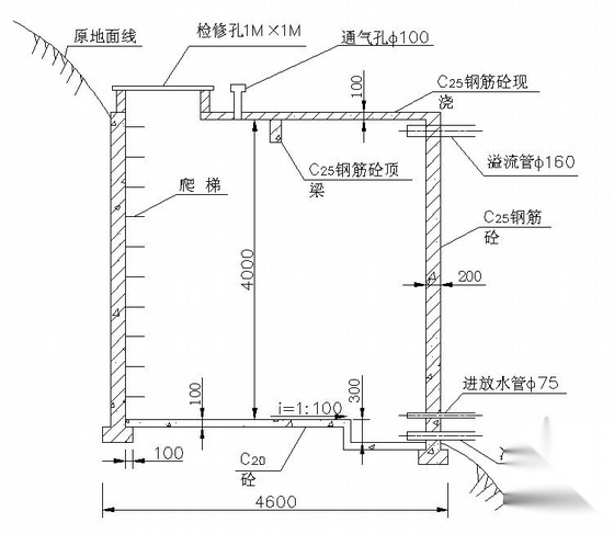 50方钢筋砼蓄水池设计详图