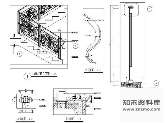 图块/节点欧式别墅楼梯详图