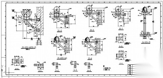 某钢结构支架节点构造详图 节点