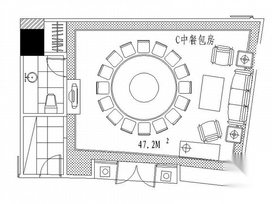 [成都]豪华酒店中餐包间装修施工图