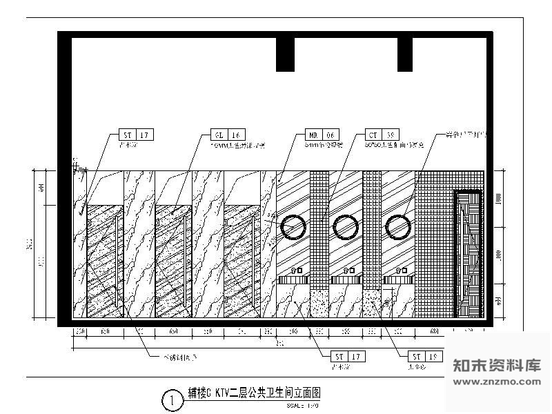 工装卫生间立面 施工图