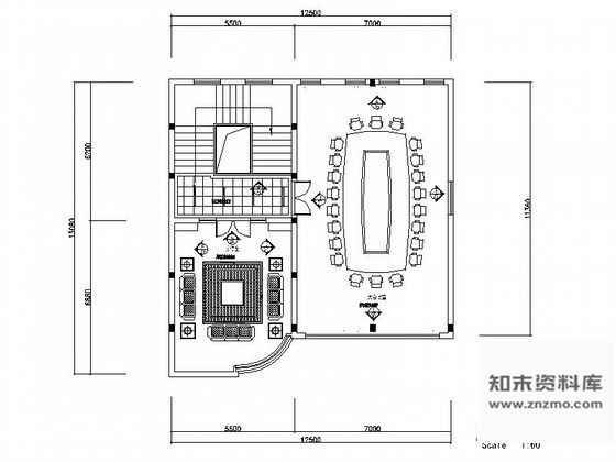 施工图工商局办公会议室装修图