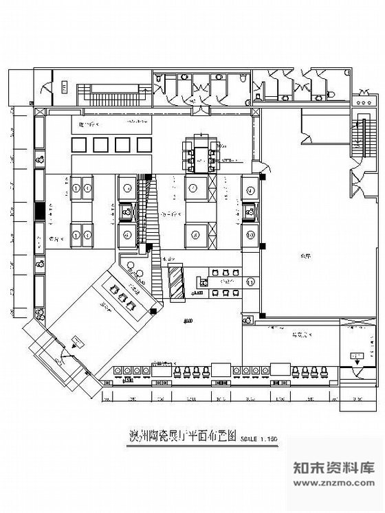 施工图澳洲陶瓷展厅装修施工图