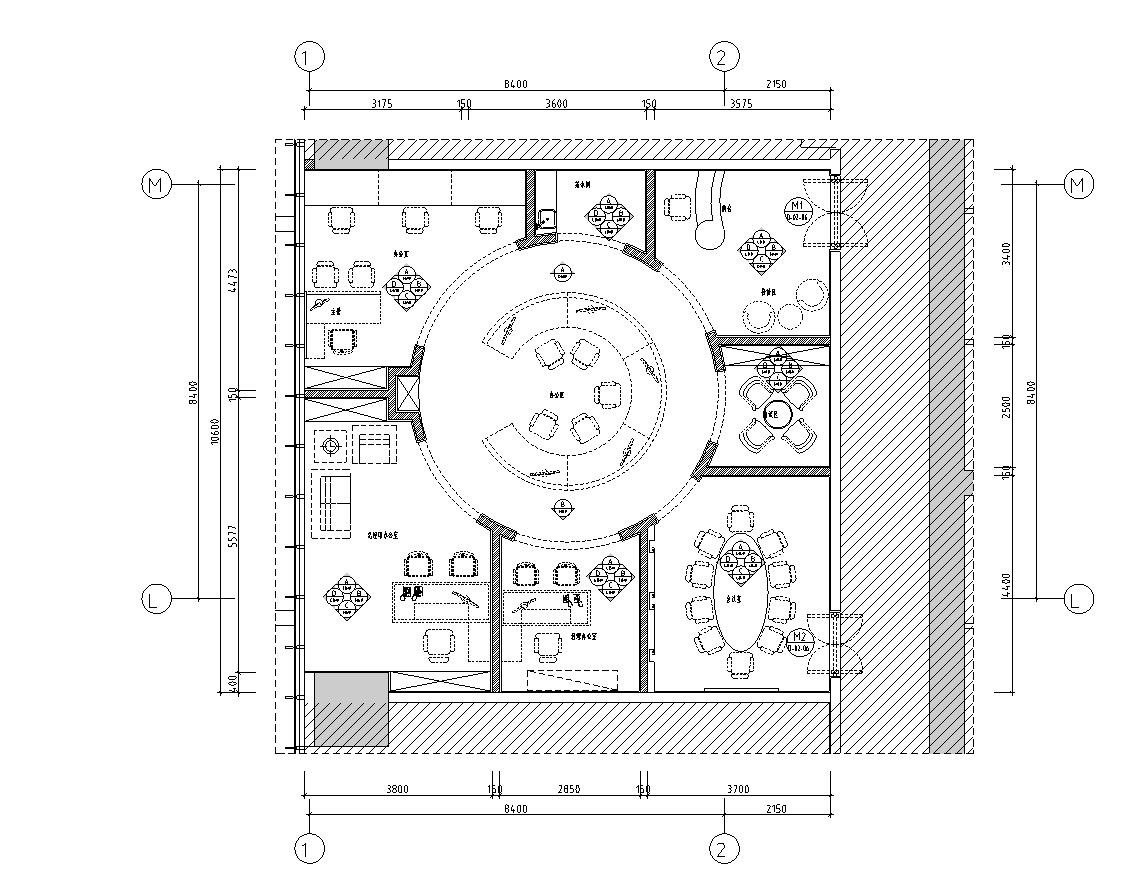 [广东]现代风格办公空间户型样板间施工图