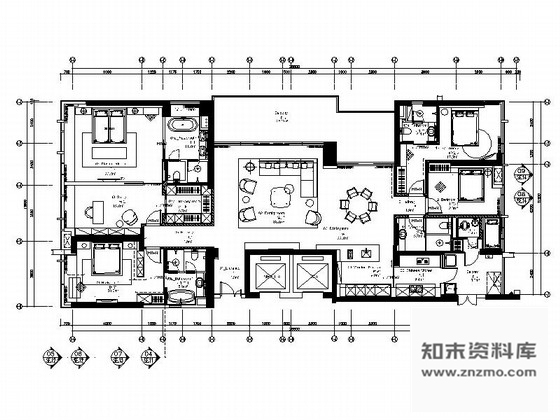 施工图深圳纯大户豪宅现代风格四居室室内装修施工图 别墅